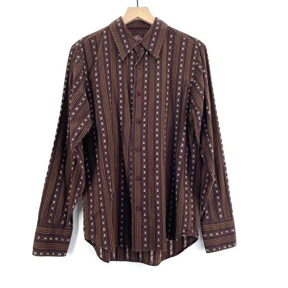 Vintage Nick Danger‎ Western Button Shirt Men Medium Southwestern Retro 70s Folk - Picture 1 of 9